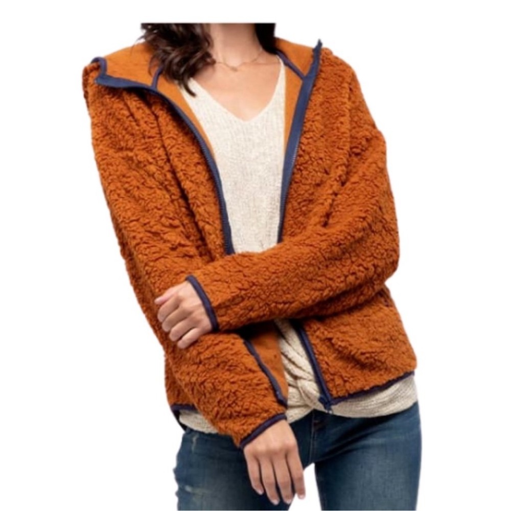 NWT Blu Pepper Teddy Jacket - Burnt Orange